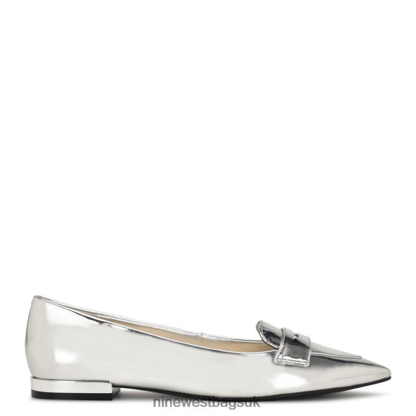 Nine West Lallin Pointy Toe Loafers RFX40B2294 - Nine West Sandals UK Silver Mirror Metallic