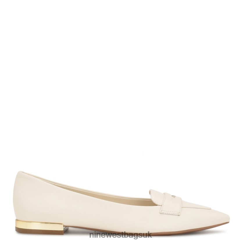 Nine West Lallin Pointy Toe Loafers RFX40B2302 - Nine West Sandals UK Chic Cream Leather