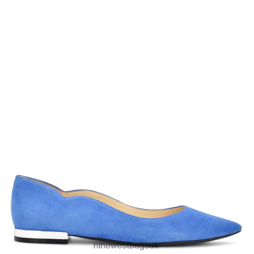 Nine West Lovlady Pointy Toe Flats RFX40B2297 - Nine West UK Light Blue Suede