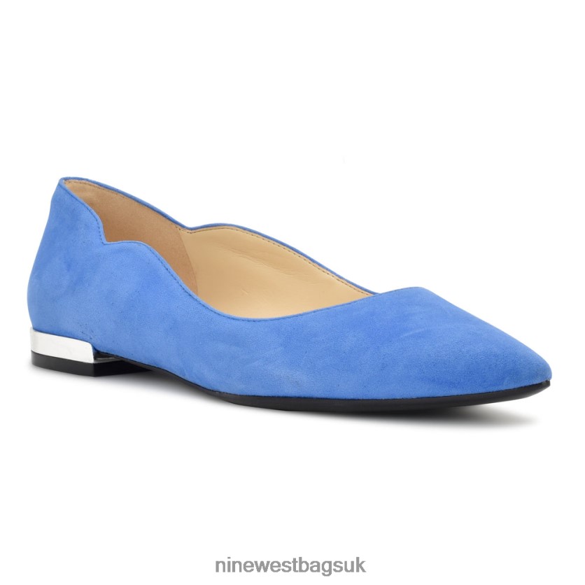 Nine West Lovlady Pointy Toe Flats RFX40B2297 - Nine West UK Light Blue Suede