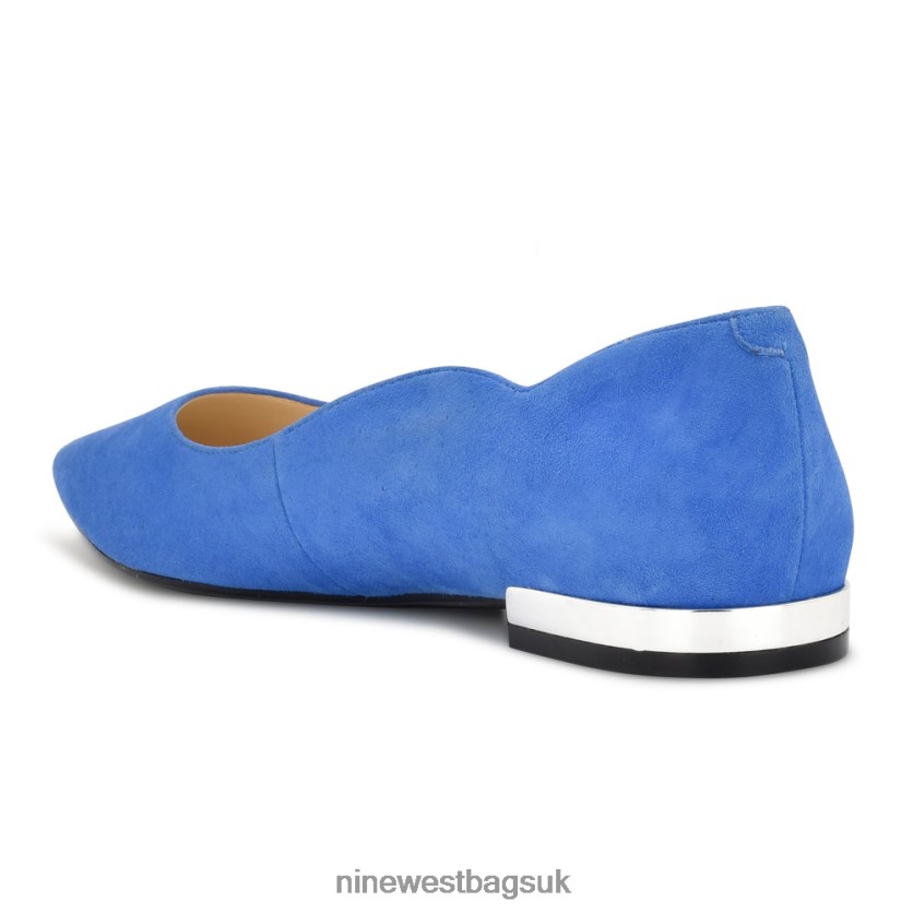 Nine West Lovlady Pointy Toe Flats RFX40B2297 - Nine West UK Light Blue Suede