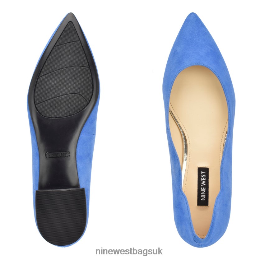 Nine West Lovlady Pointy Toe Flats RFX40B2297 - Nine West UK Light Blue Suede