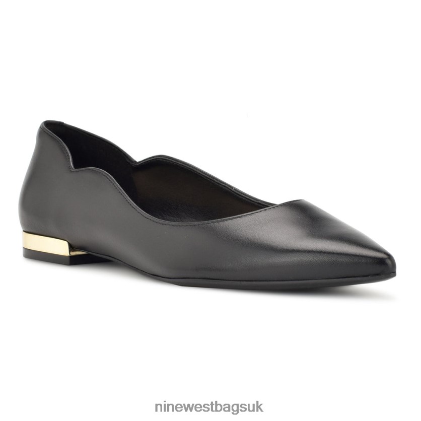 Nine West Lovlady Pointy Toe Flats RFX40B2299 - Nine West UK Sale Black Leather