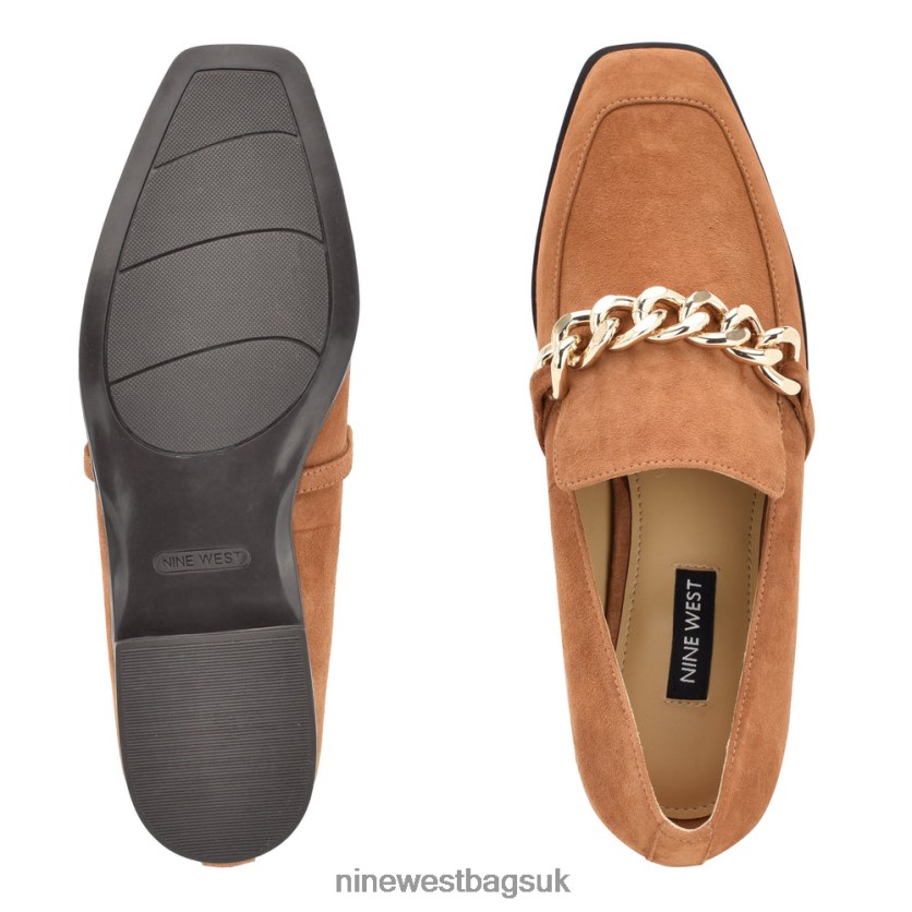 Nine West Onxe Slip-On Loafers RFX40B2319 - Nine West UK Sale Cognac Suede