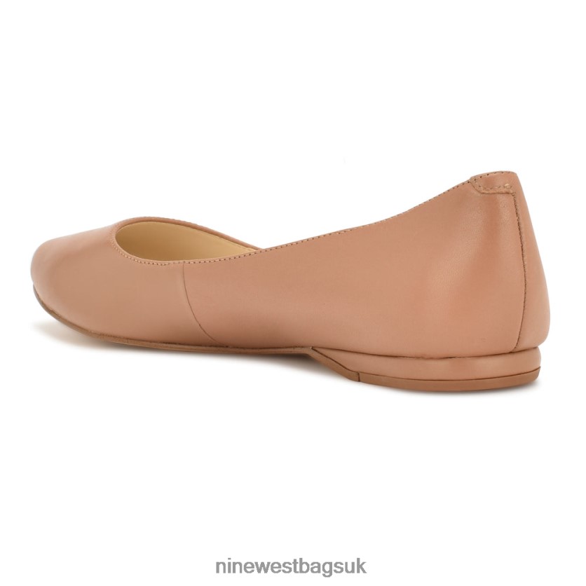 Nine West Speakup Almond Toe Flats RFX40B2094 - Nine West Sandals UK Light Tan Leather
