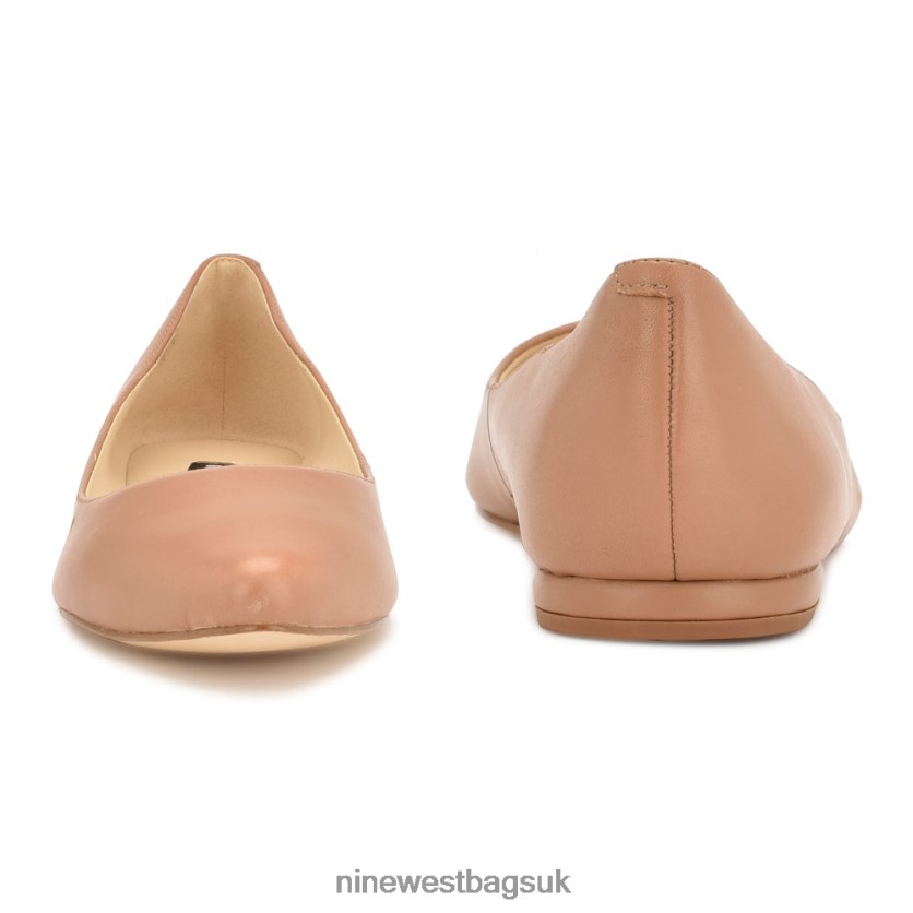 Nine West Speakup Almond Toe Flats RFX40B2275 - Nine West UK Sale Light Tan Leather