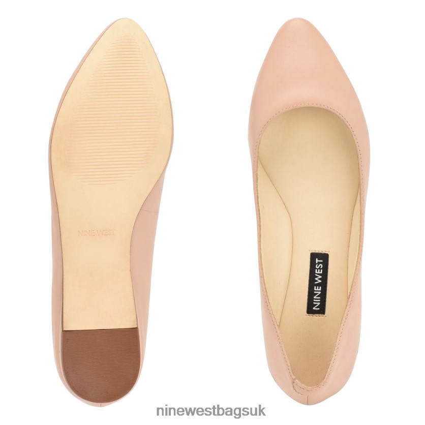 Nine West Speakup Almond Toe Flats RFX40B2283 - Nine West UK Sale Light Natural Leather