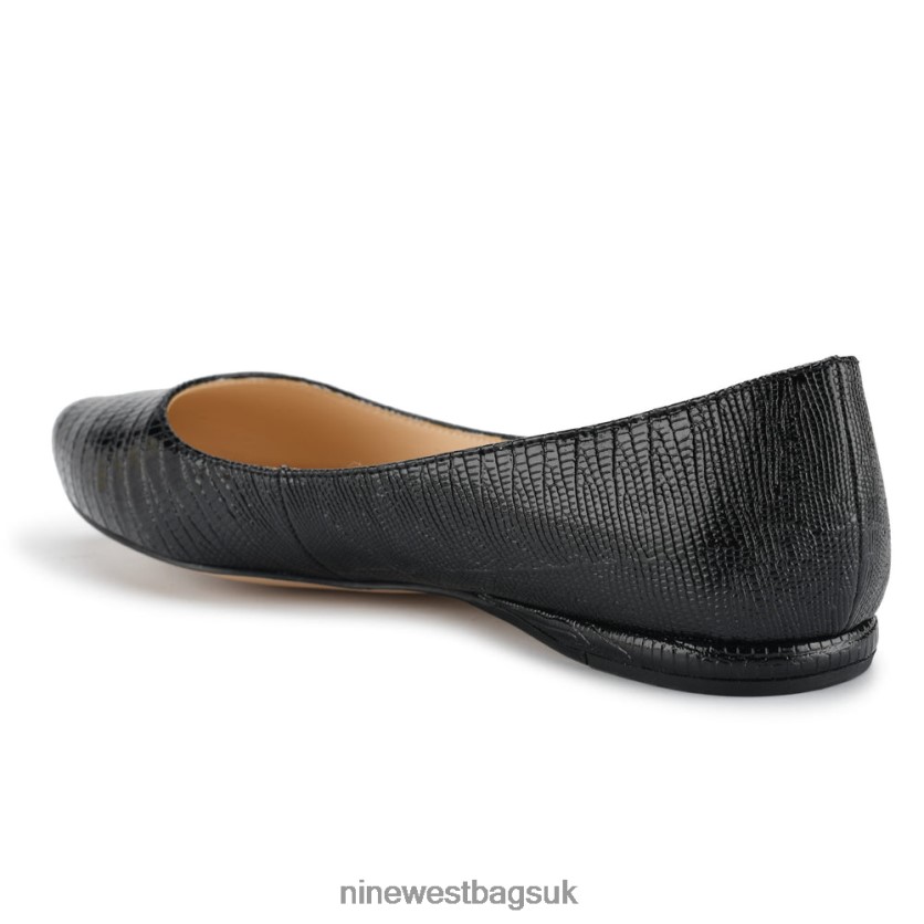 Nine West Speakup Almond Toe Flats RFX40B2288 - Nine West Bags UK Black Lizard Print