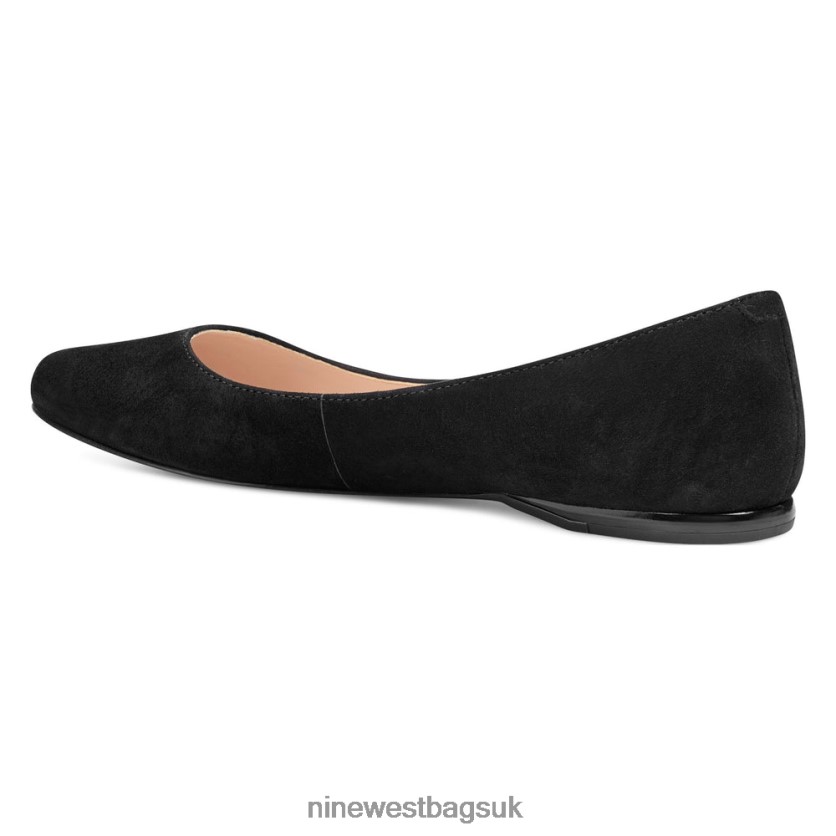 Nine West Speakup Almond Toe Flats RFX40B2380 - Nine West Bags UK Black Suede
