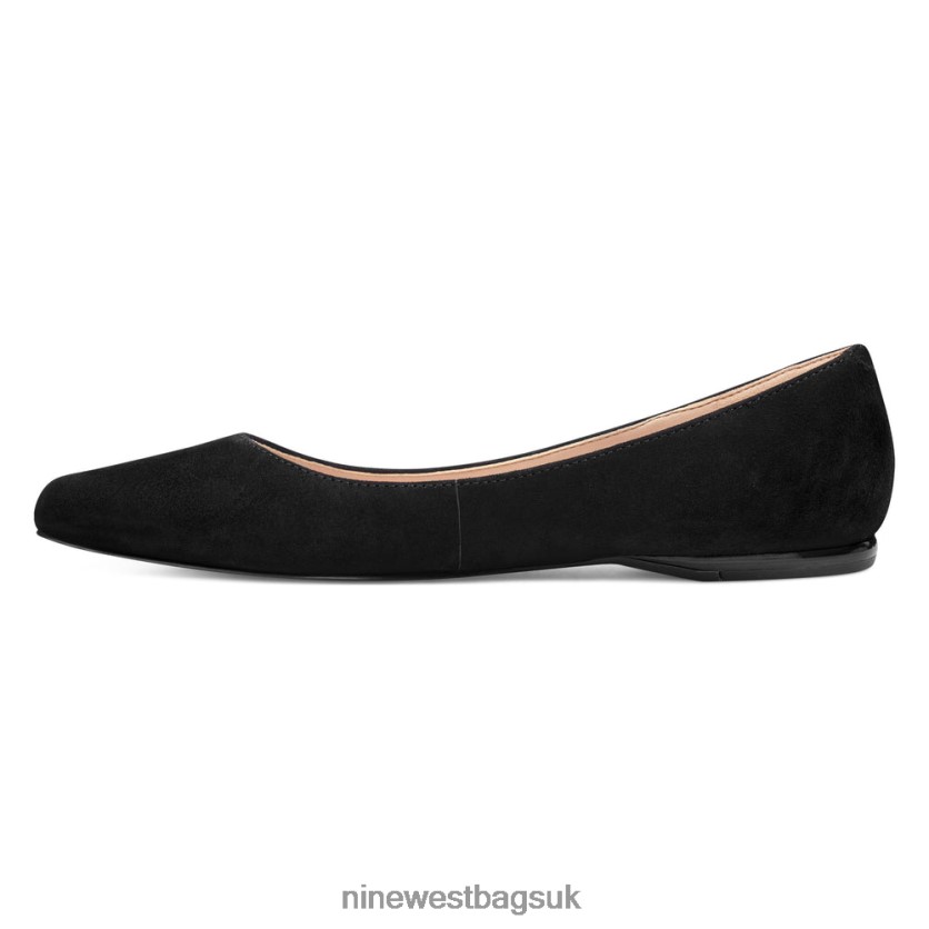 Nine West Speakup Almond Toe Flats RFX40B2380 - Nine West Bags UK Black Suede