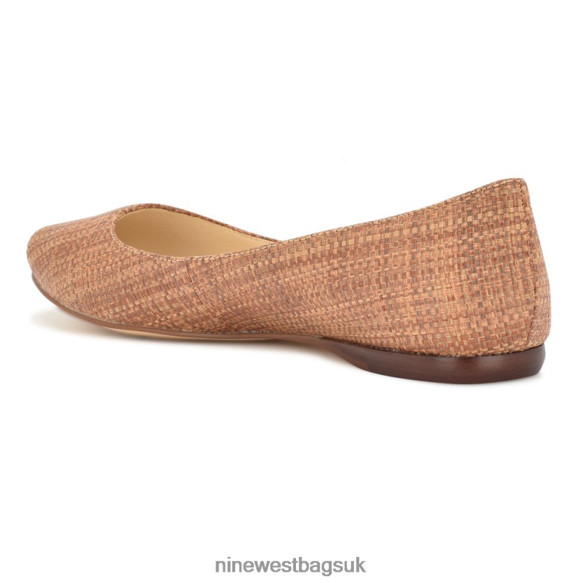 Nine West Speakup Almond Toe Flats RFX40B862 - Nine West Sandals UK Brown Raffia