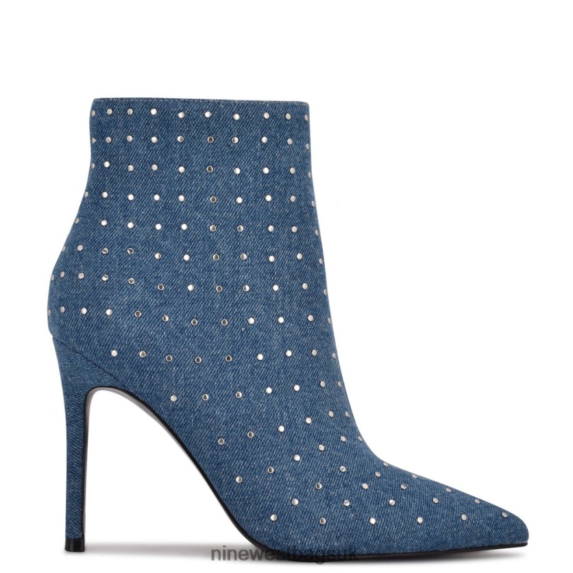 Nine West Farrah Dress Booties RFX40B1658 - Nine West Sandals UK Denim Studded