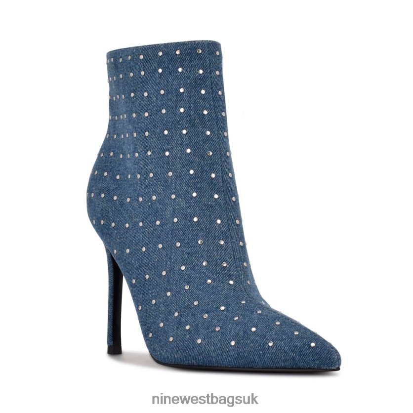 Nine West Farrah Dress Booties RFX40B1658 - Nine West Sandals UK Denim Studded