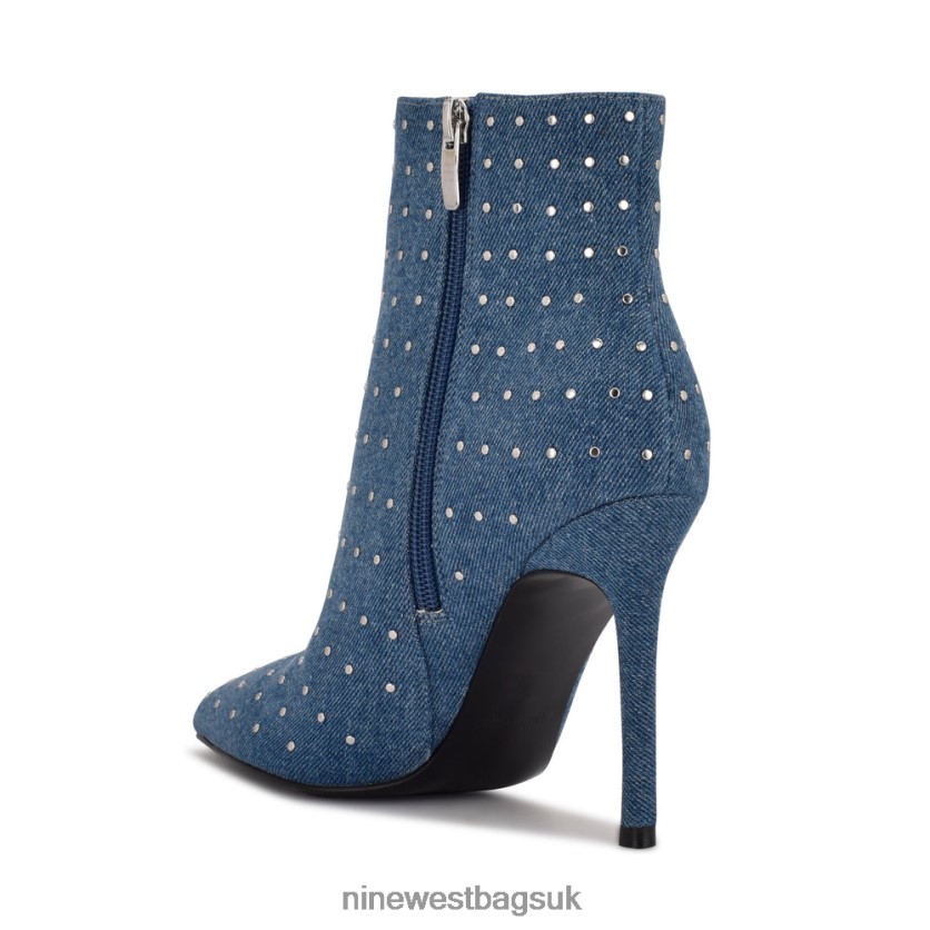Nine West Farrah Dress Booties RFX40B1658 - Nine West Sandals UK Denim Studded