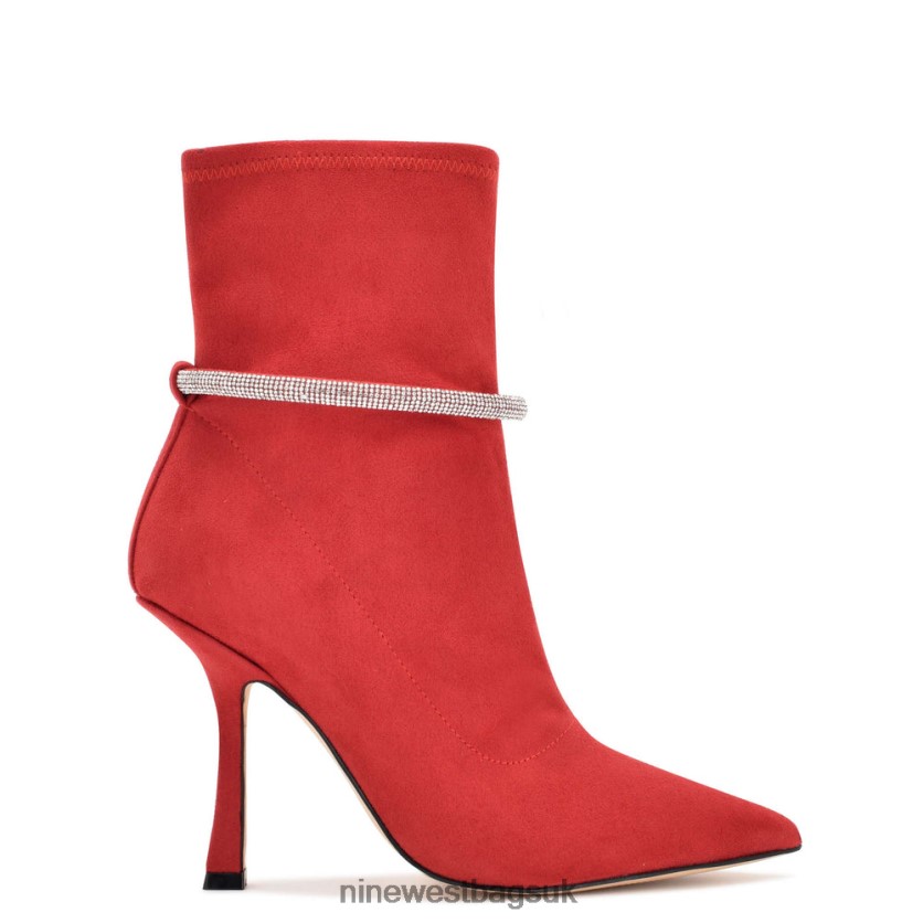 Nine West Ferba Dress Booties RFX40B2939 - Nine West Sandals UK Red Suede