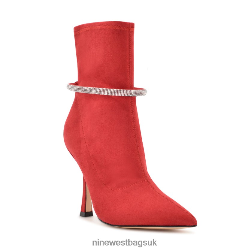 Nine West Ferba Dress Booties RFX40B2939 - Nine West Sandals UK Red Suede