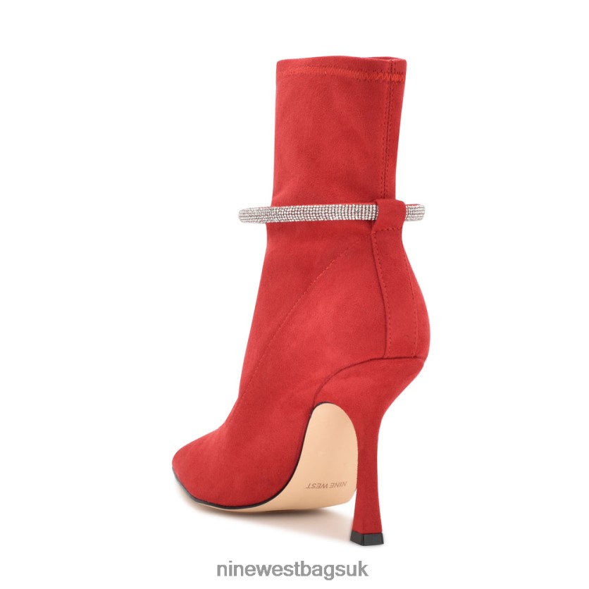 Nine West Ferba Dress Booties RFX40B2939 - Nine West Sandals UK Red Suede
