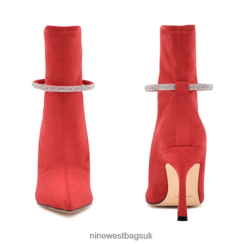 Nine West Ferba Dress Booties RFX40B2939 - Nine West Sandals UK Red Suede