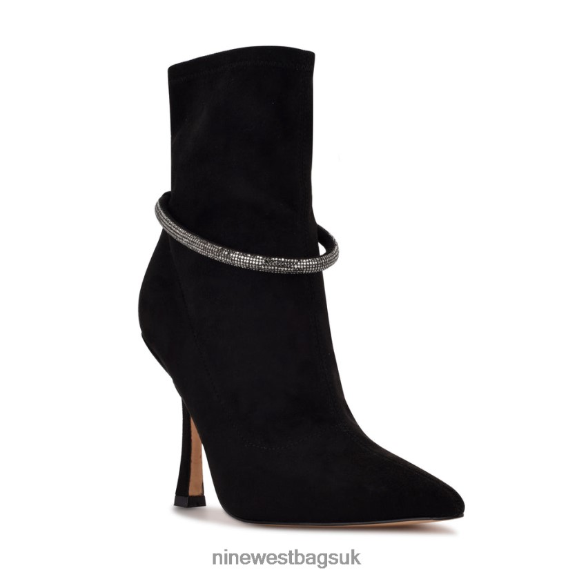 Nine West Ferba Dress Booties RFX40B2952 - Nine West UK Sale Black Suede