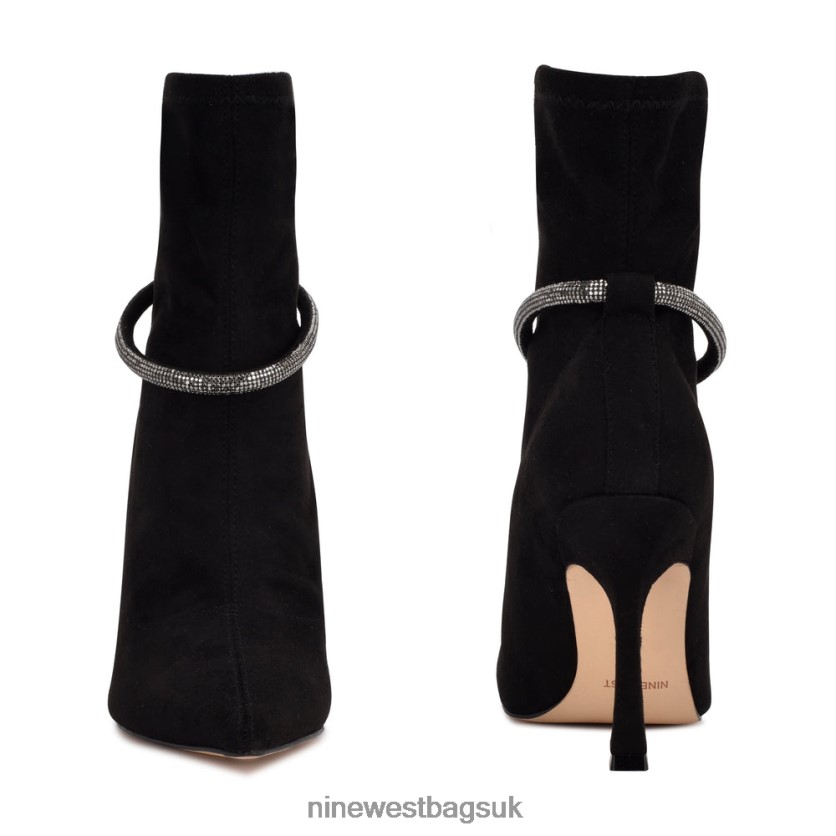 Nine West Ferba Dress Booties RFX40B2952 - Nine West UK Sale Black Suede