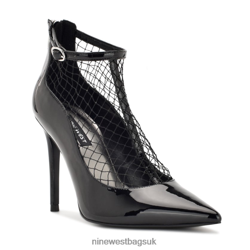 Nine West Fishnet Dress Booties RFX40B1636 - Nine West Bags UK Black Patent/Mesh