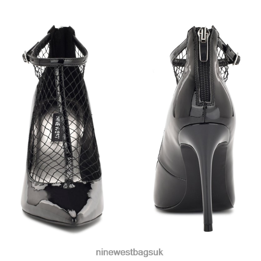 Nine West Fishnet Dress Booties RFX40B1636 - Nine West Bags UK Black Patent/Mesh