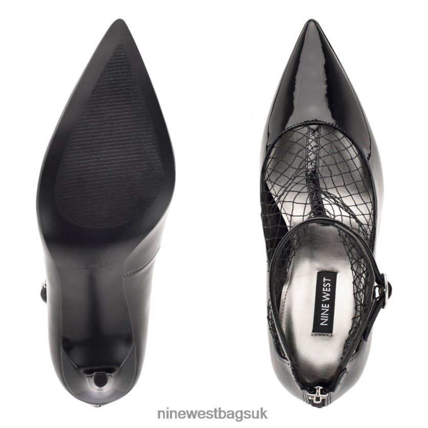 Nine West Fishnet Dress Booties RFX40B1636 - Nine West Bags UK Black Patent/Mesh