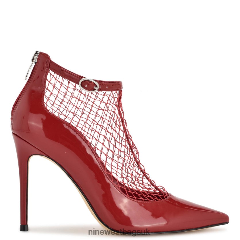 Nine West Fishnet Dress Booties RFX40B1652 - Nine West Bags UK Red Patent/Mesh