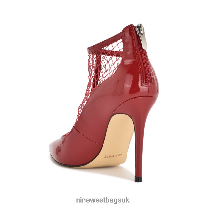 Nine West Fishnet Dress Booties RFX40B1652 - Nine West Bags UK Red Patent/Mesh