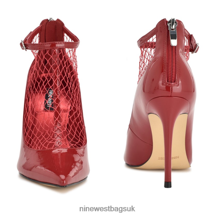 Nine West Fishnet Dress Booties RFX40B1652 - Nine West Bags UK Red Patent/Mesh