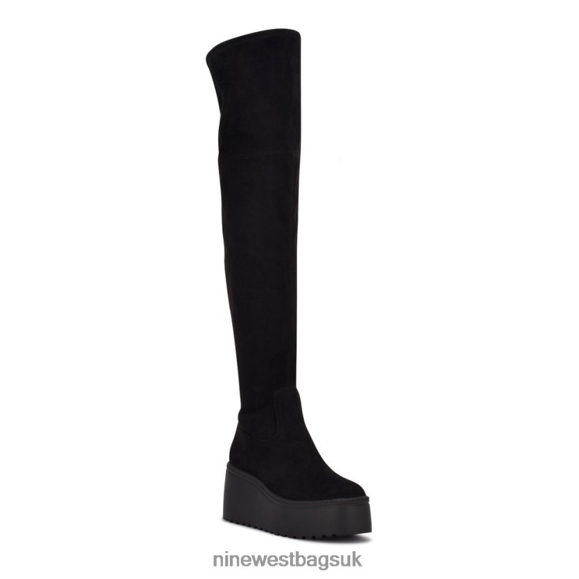Nine West Hojo Over the Knee Platform Boots RFX40B2916 - Nine West UK Sale Black Suede