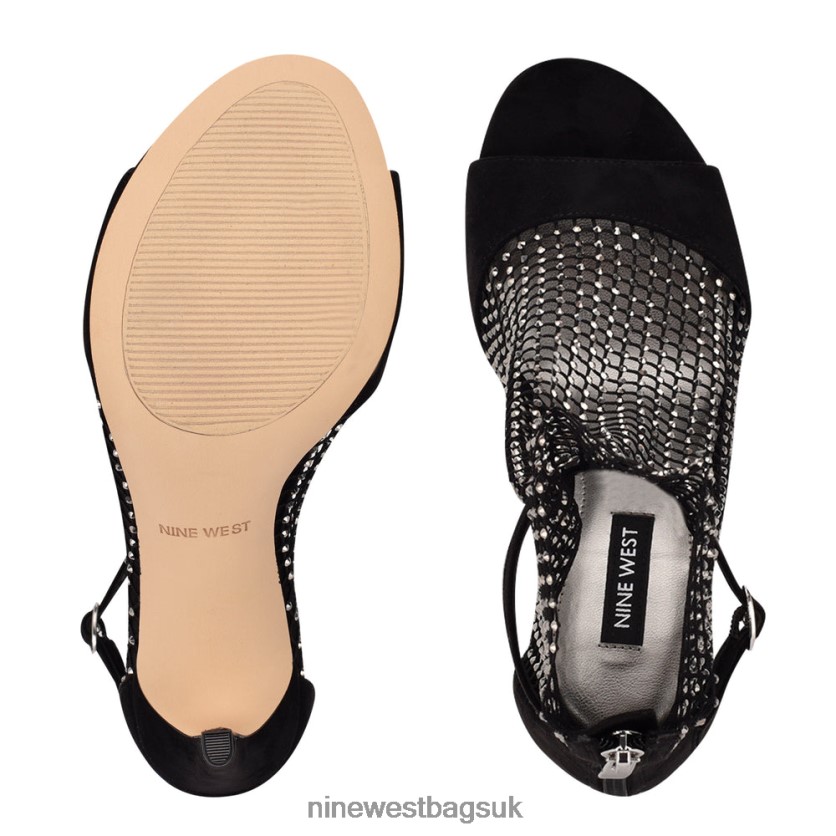 Nine West Imery Mesh Peep Toe Booties RFX40B1885 - Nine West UK Black Rhinestone