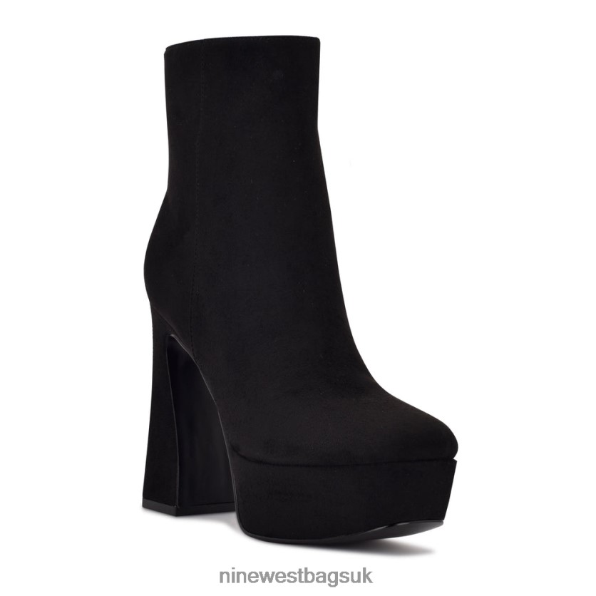 Nine West Klinda Platform Booties RFX40B2918 - Nine West UK Black Stretch Suede