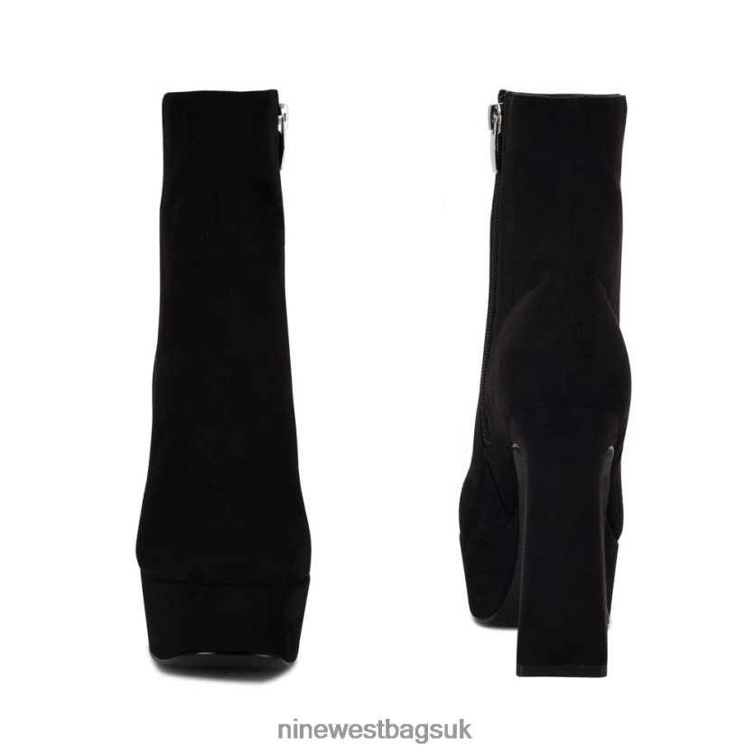 Nine West Klinda Platform Booties RFX40B2918 - Nine West UK Black Stretch Suede