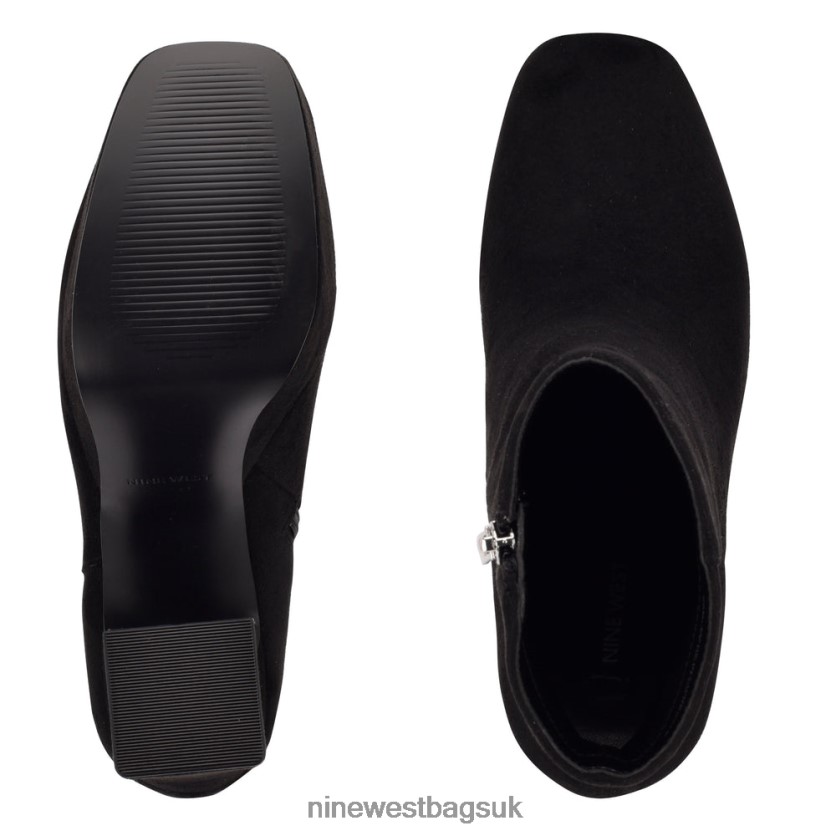 Nine West Klinda Platform Booties RFX40B2918 - Nine West UK Black Stretch Suede