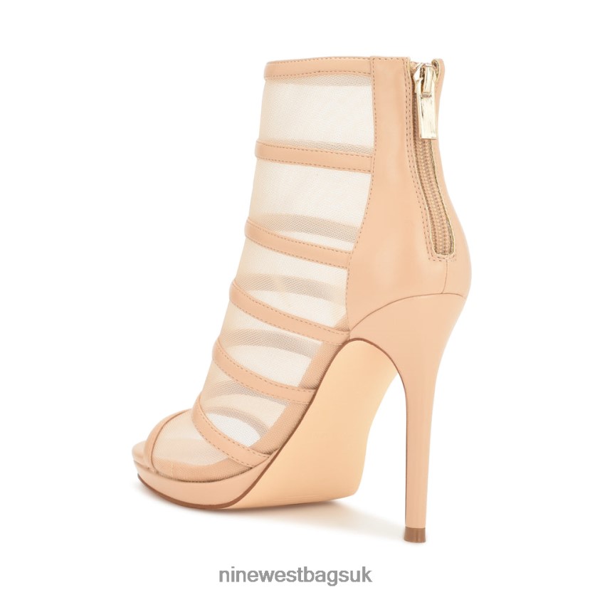 Nine West Larang Mesh Peep Toe Booties RFX40B1780 - Nine West Bags UK Warm Blush