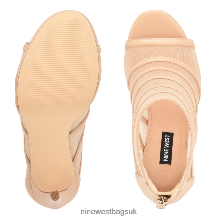 Nine West Larang Mesh Peep Toe Booties RFX40B1780 - Nine West Bags UK Warm Blush