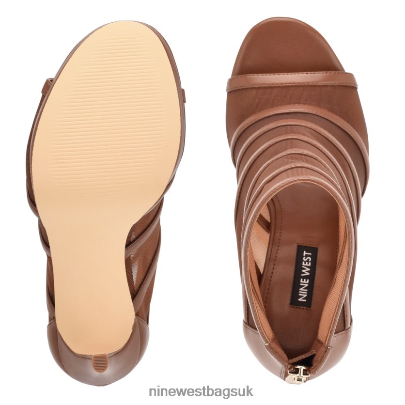 Nine West Larang Mesh Peep Toe Booties RFX40B1781 - Nine West UK Medium Brown