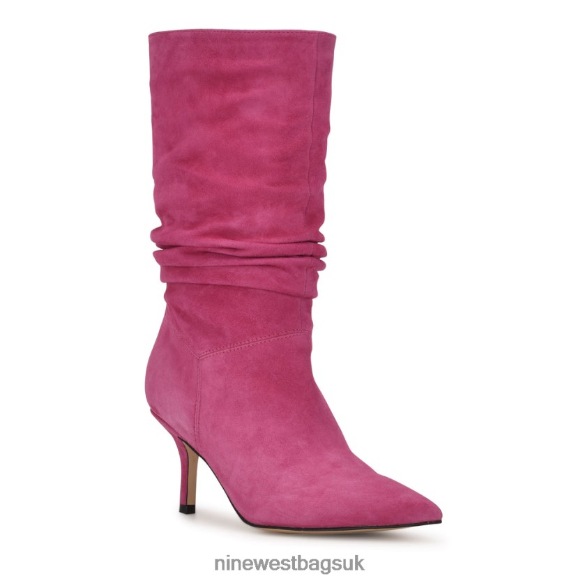 Nine West Mycki Dress Boots RFX40B955 - Nine West UK Sale Electric Pink Suede