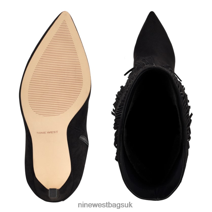 Nine West Tasels Heeled Boots RFX40B1502 - Nine West Sandals UK Black Suede