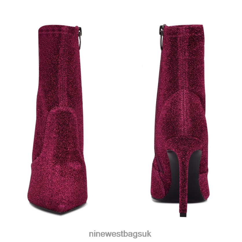 Nine West Teoy Dress Booties RFX40B1535 - Nine West UK Sale Pink Metallic