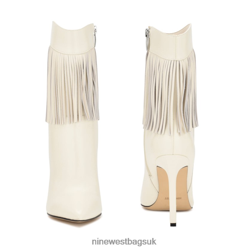 Nine West Tries Heeled Fringe Booties RFX40B1504 - Nine West Bags UK Chic Cream