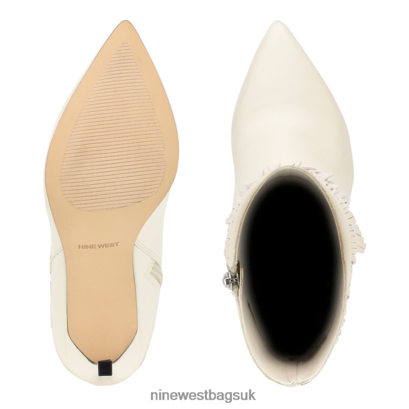 Nine West Tries Heeled Fringe Booties RFX40B1504 - Nine West Bags UK Chic Cream
