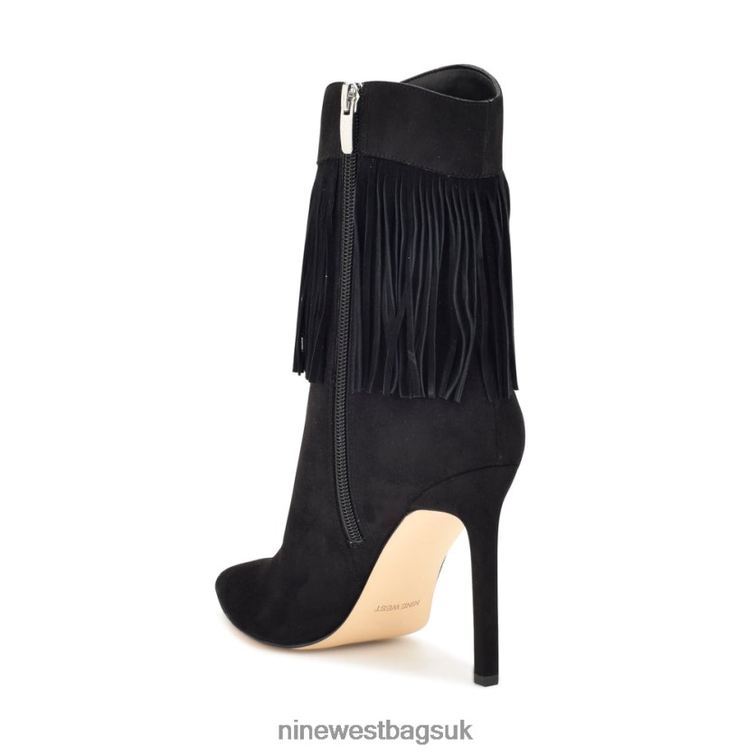 Nine West Tries Heeled Fringe Booties RFX40B1505 - Nine West UK Black Suede