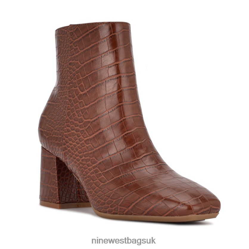 Nine West Vivy 9x9 Heeled Booties RFX40B2905 - Nine West Bags UK Brown Croco
