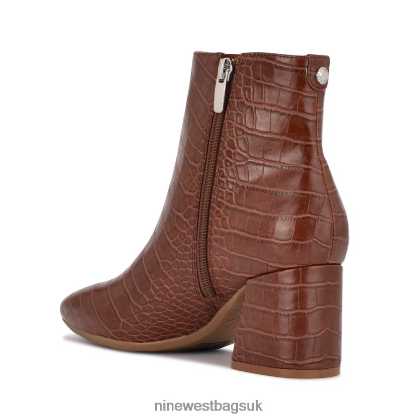 Nine West Vivy 9x9 Heeled Booties RFX40B2905 - Nine West Bags UK Brown Croco