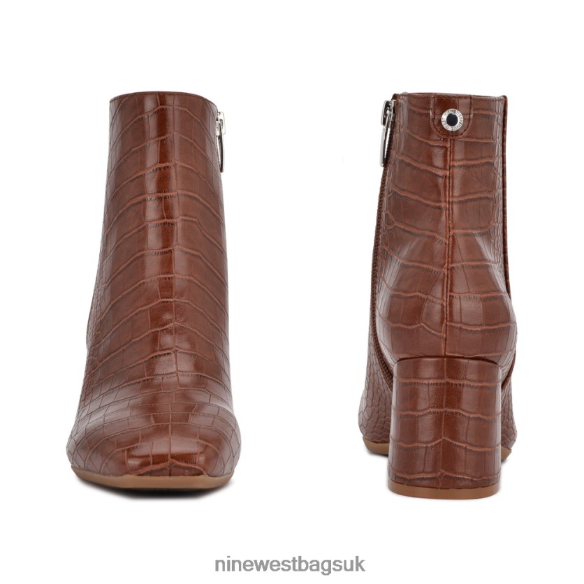 Nine West Vivy 9x9 Heeled Booties RFX40B2905 - Nine West Bags UK Brown Croco