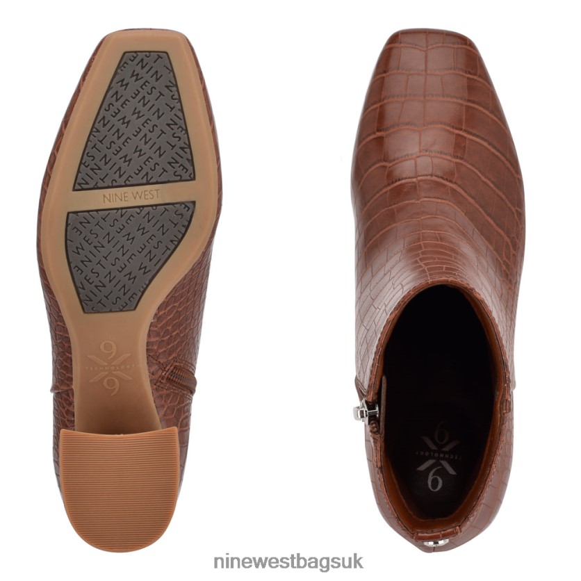 Nine West Vivy 9x9 Heeled Booties RFX40B2905 - Nine West Bags UK Brown Croco