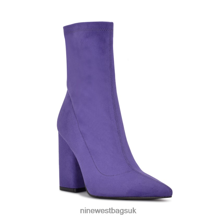 Nine West Xrey Heeled Booties RFX40B944 - Nine West Bags UK Purple Suede