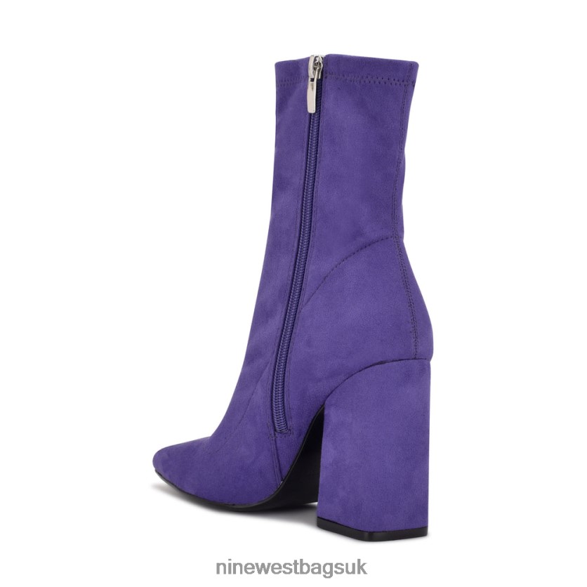 Nine West Xrey Heeled Booties RFX40B944 - Nine West Bags UK Purple Suede